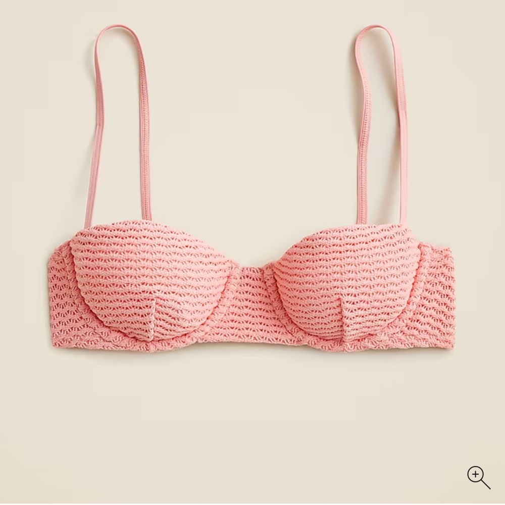 J. Crew Sunny Crochet balconette underwire bikini top 32C in Sweet Jasmine